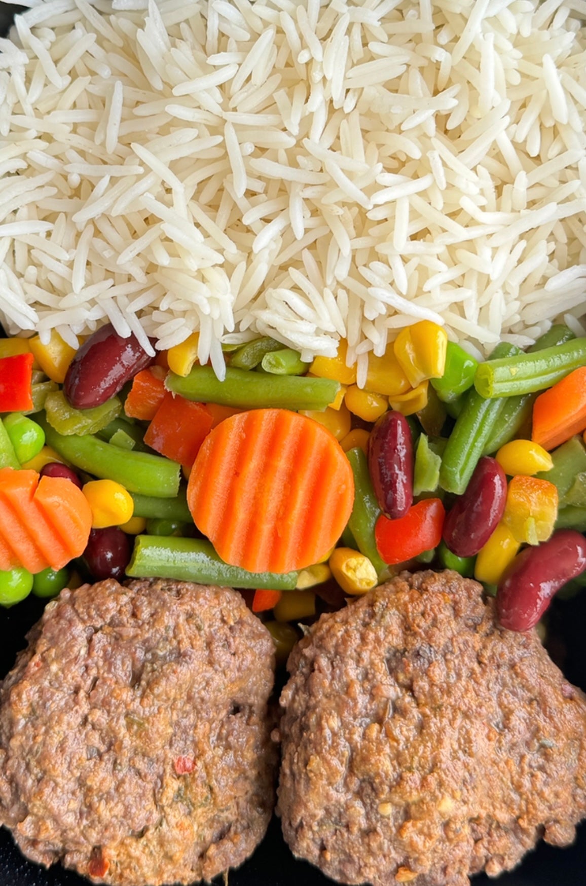 Lose Weight - White Rice with Köfte and Mexican Mix