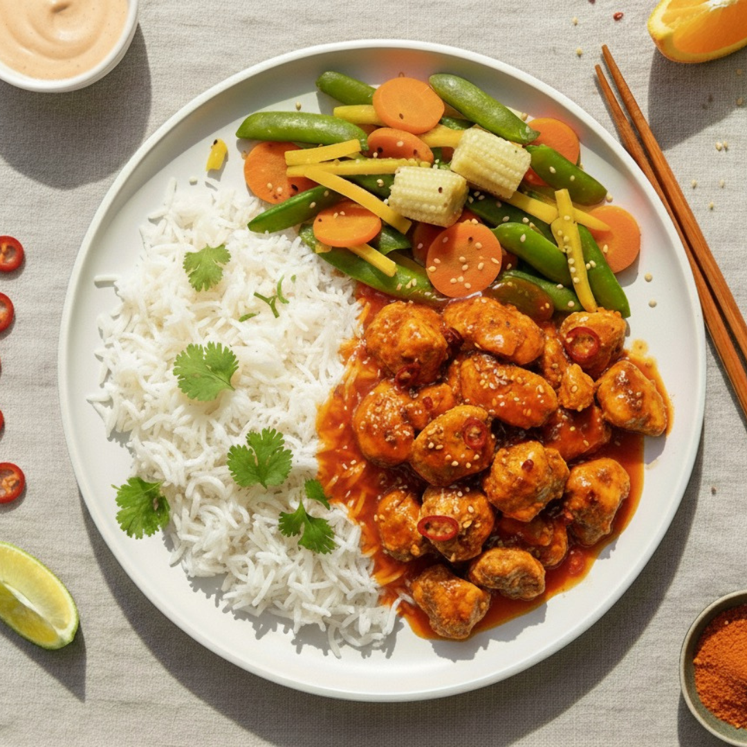 Aankomen - Rijst Piri Piri Kip China Wok Mix