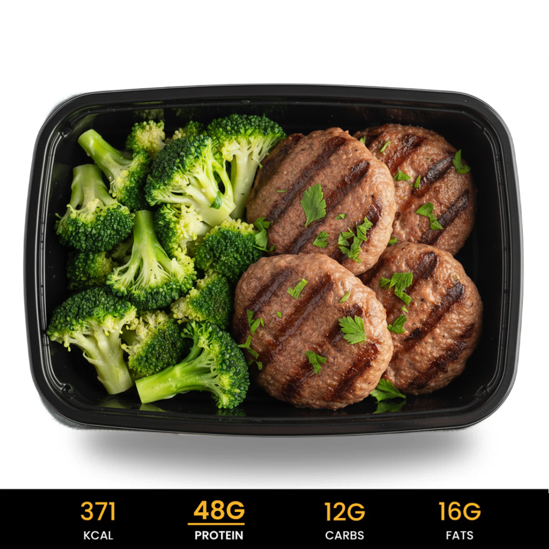 Turkse-Kofte-met-Broccoli-(Koolhydraat-Arm) De beste halal diepvriesmaaltijd bezorging voor spieropbouw