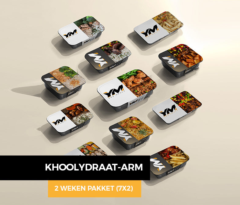 koolhydraat-arm-2-weken-pakket eiwitrijke prep meals pakket box gezonde sport maaltijden