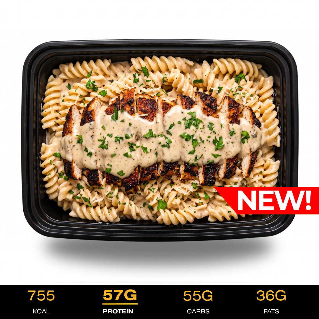 Droog Trainen - Garlic Alfredo Chicken Pasta