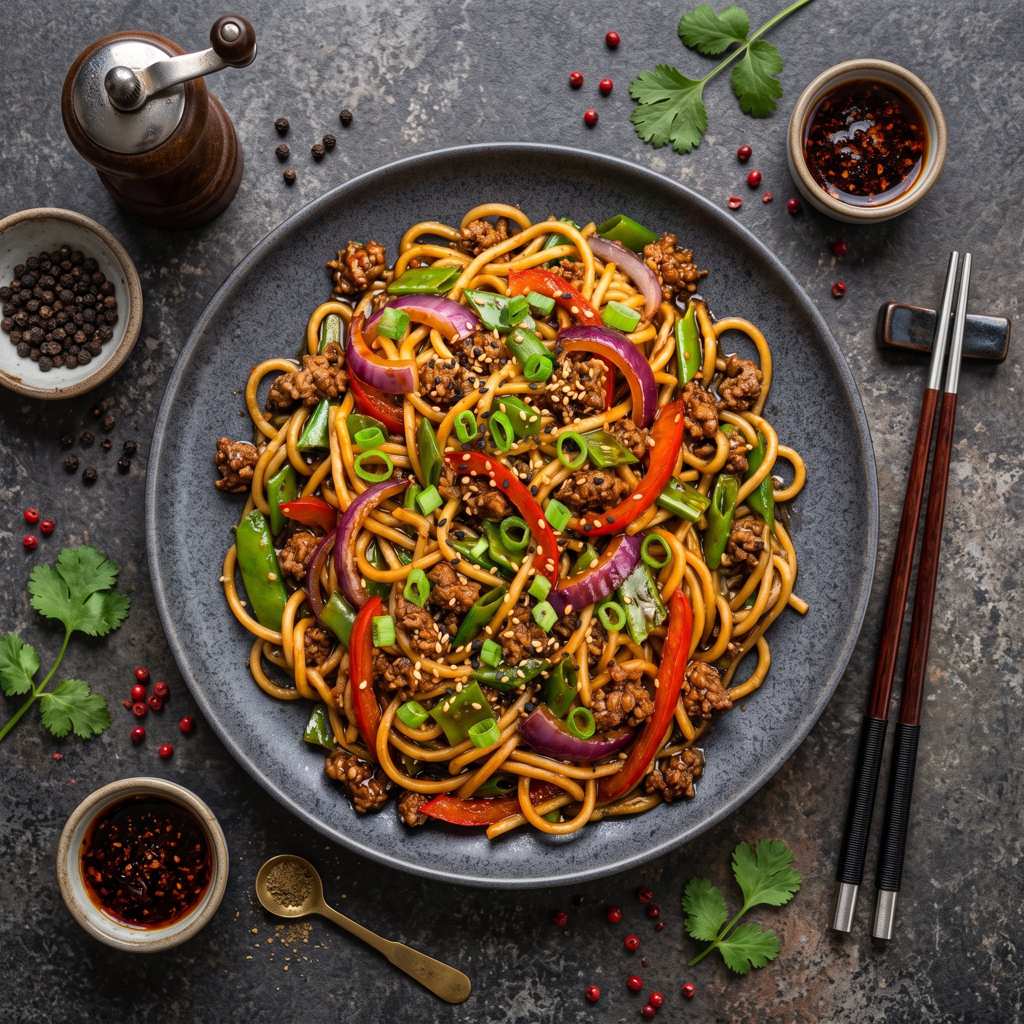 Droog Trainen - Black Pepper Chow Mein Beef