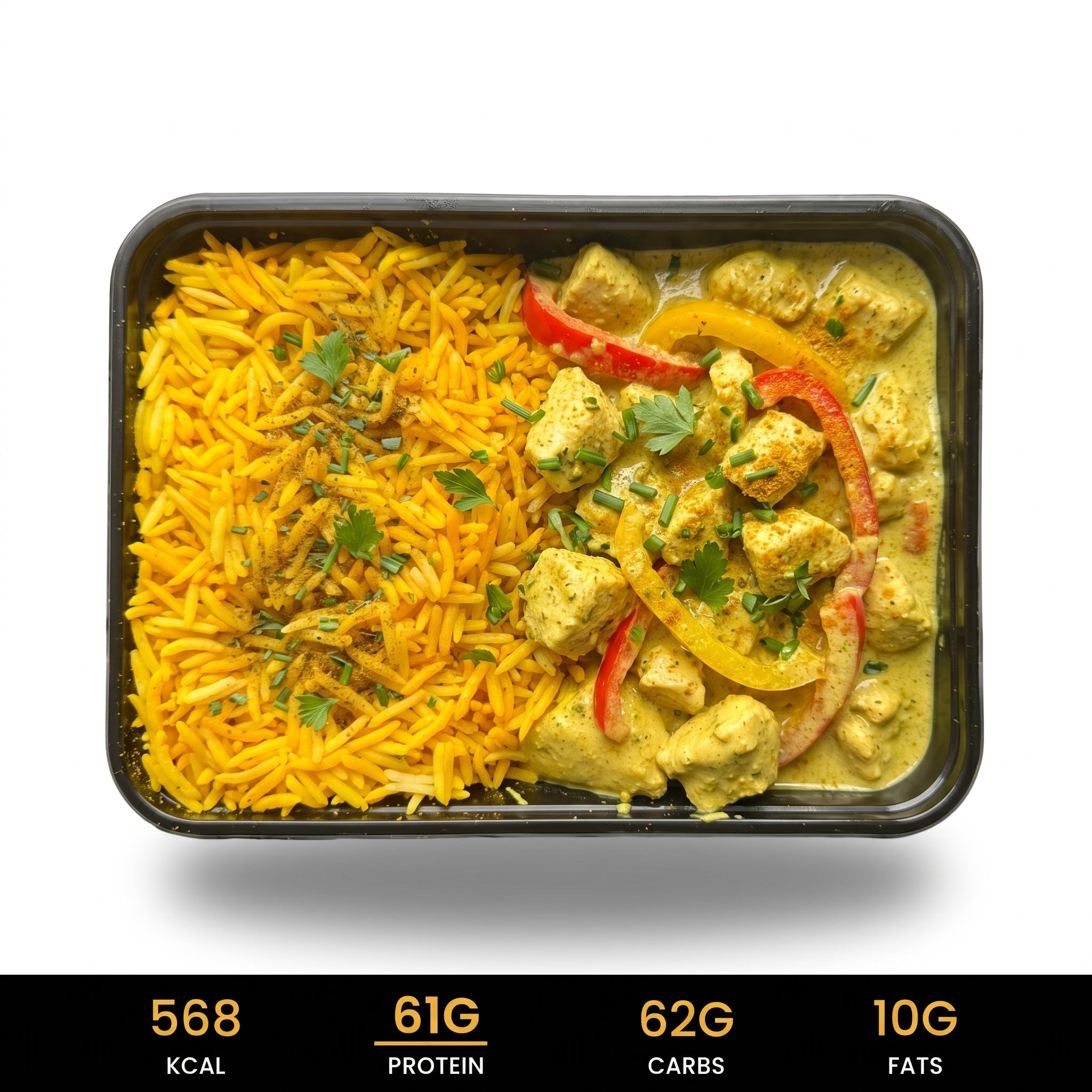 Droog Trainen - Gele Rijst Bengali Curry Chicken