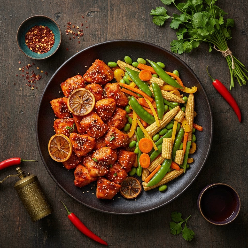 Piri Piri kip met China Wok-mix (Koolhydraat Arm)