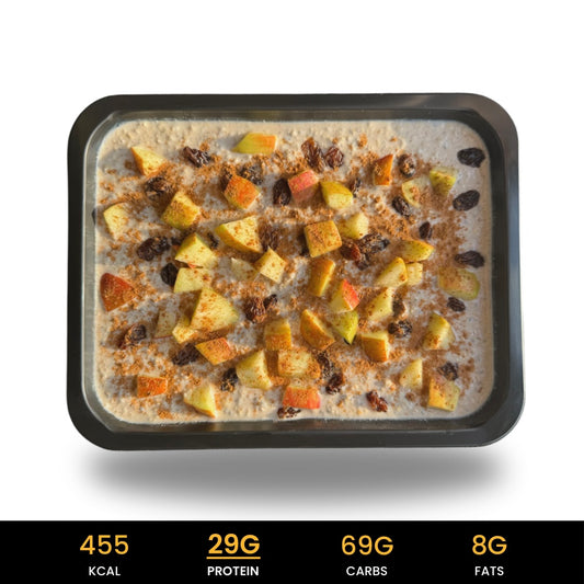 High_Protein_Overnight_Oats_Appeltaart voedzaam, eiwitrijk ontbijt