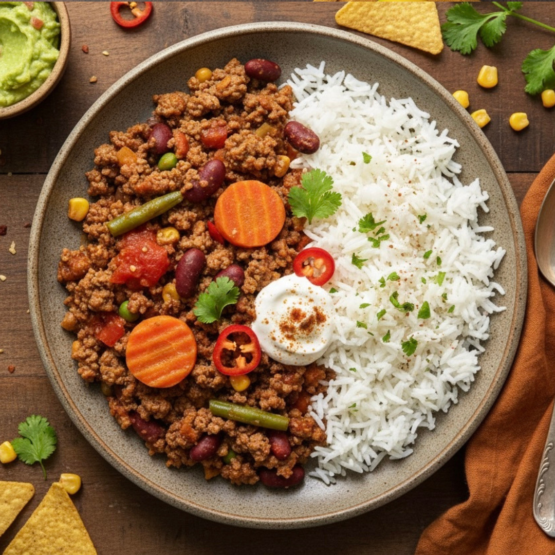 Afvallen - Witte Rijst met Chili Con Carne