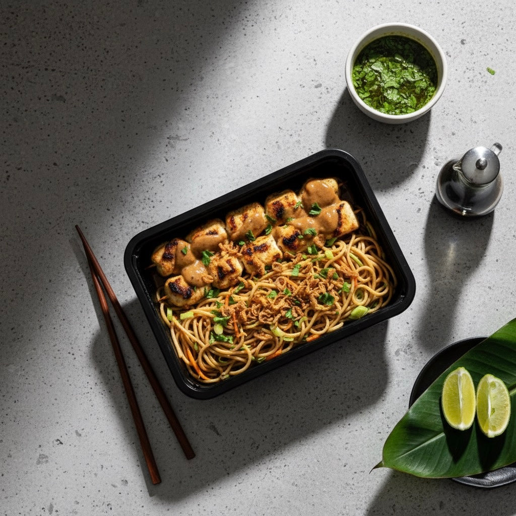 Aankomen - Surinaamse Bami met Saté Kip