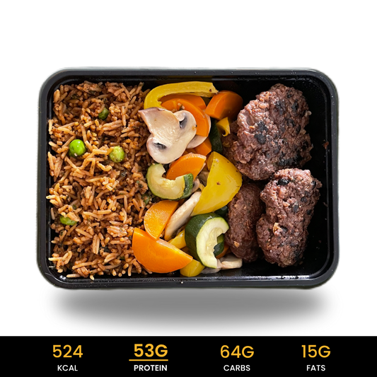 Spier Massa - Surinaamse Nasi met Köfte en Wok-mix