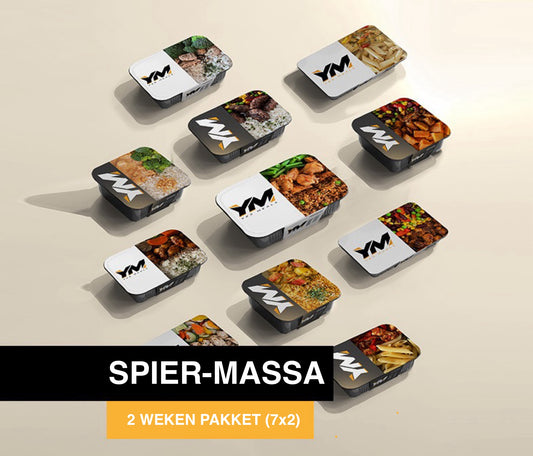 spiermassa pakket eiwitrijke prep meals pakket box gezonde sport maaltijden